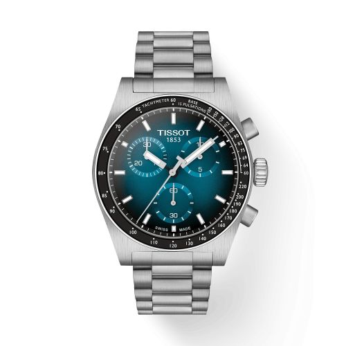 Tissot PR516 Chronograph Quartz Stainless Steel / Blue Gradient / Bracelet